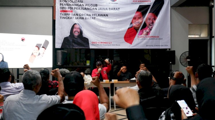 DPD PDI Perjuangan Jabar Gelar Konsolidasi Pemenangan Jeje-Ronal dengan Relawan.