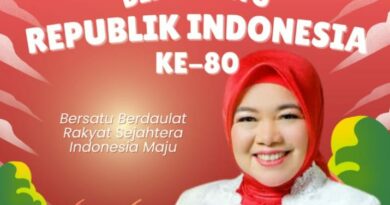 LINA RUSLINAWATI  : HUT RI KE-80 JADIKAN MOMENTUM TINGKATKAN PERSATUAN DAN KESATUAN.
